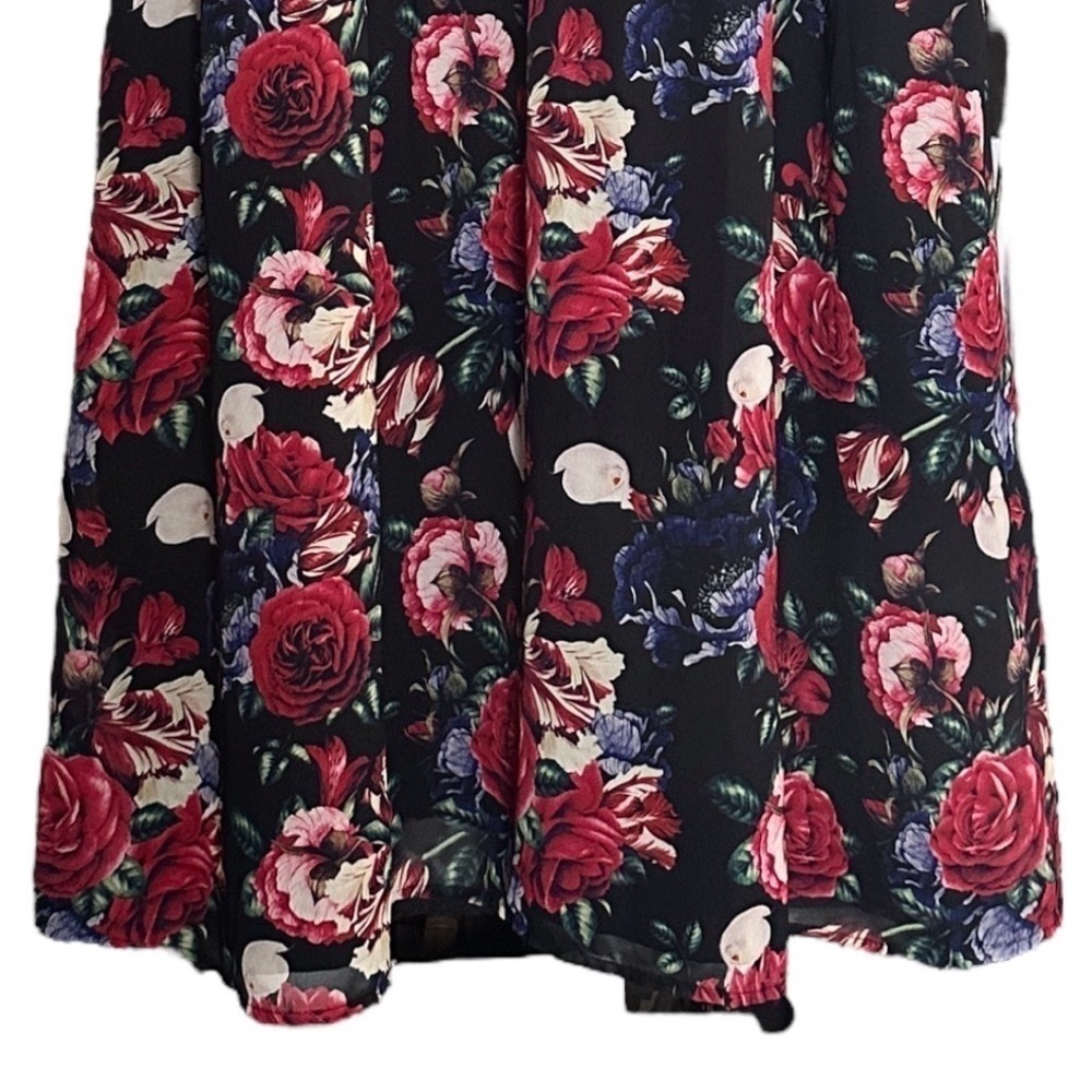 ModCloth Flaunts & Needs Floral Rose Print Chiffon Midi Dress Size 3X - Picture 5 of 10